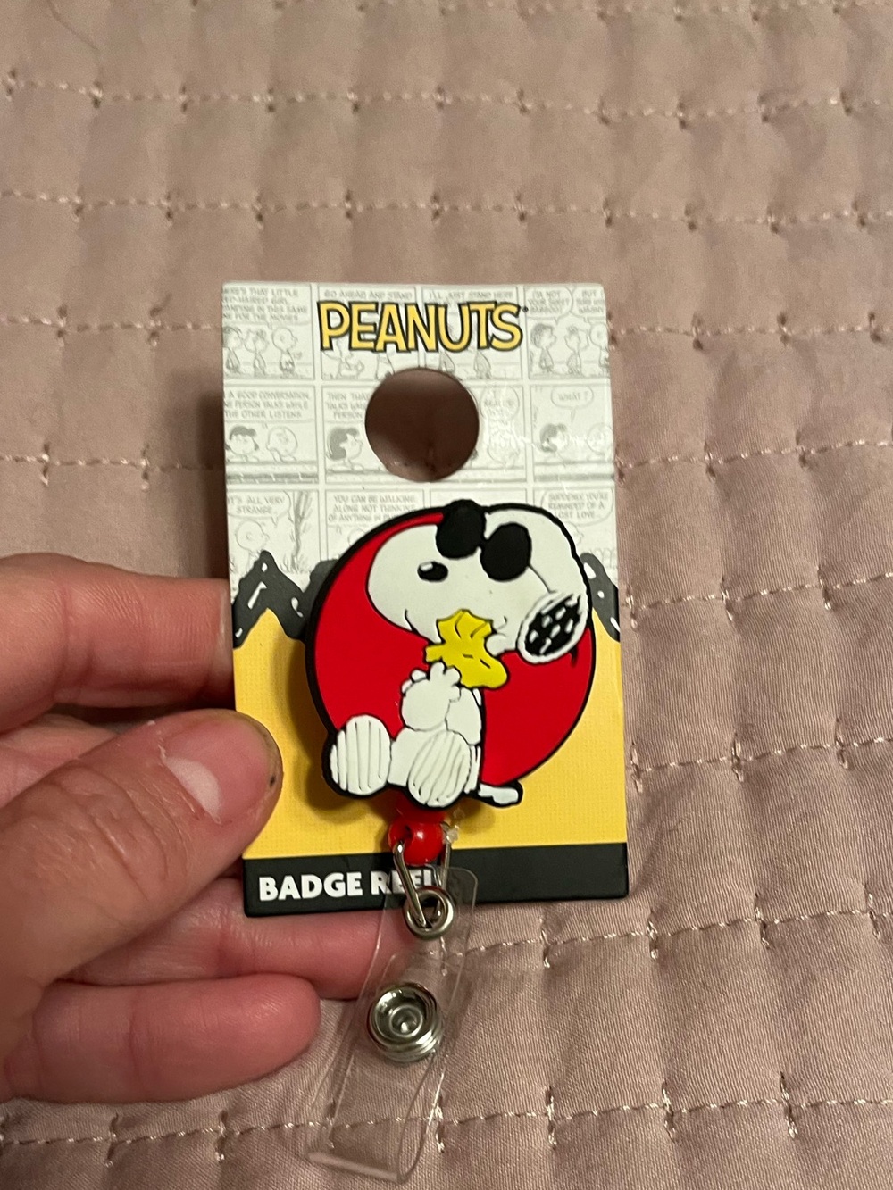 Peanuts badge reel